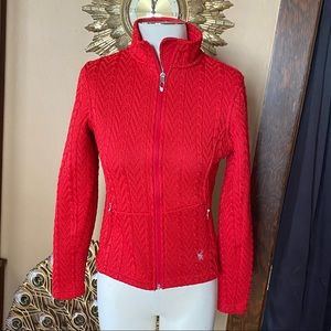 SPYDER Women's Major Cable Zip Up Sweater Sz S